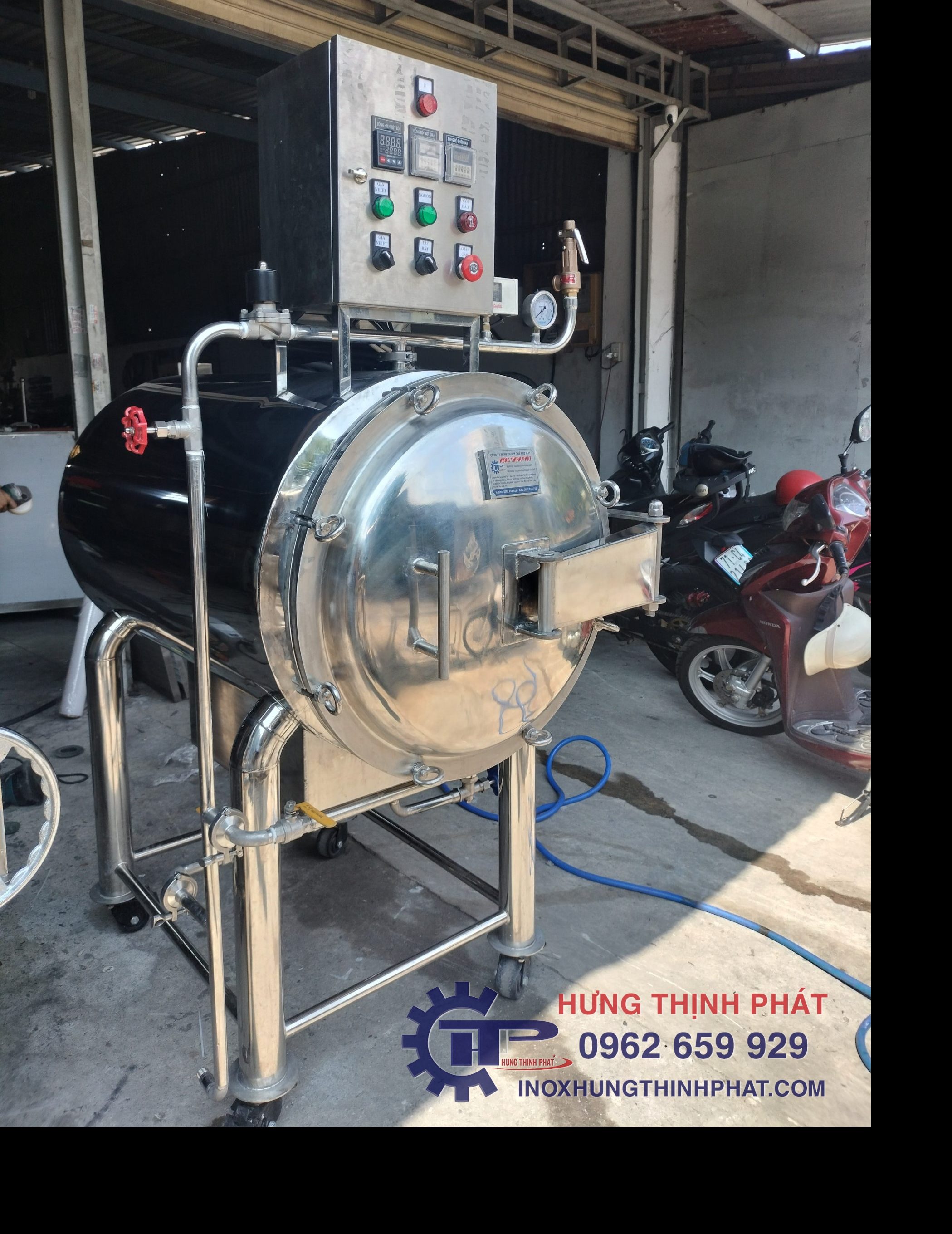 Nồi hấp tiệt trùng 200 lít ngang hưng thịnh phát